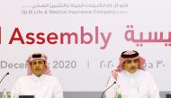 Sheikh Saoud bin Khalid bin Hamad Al Thani (right), Chairman of QLM, during the meeting.