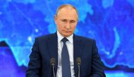FILE PHOTO: FILE PHOTO: Russian President Vladimir Putin attends his annual end-of-year news conference, held online in a video conference mode, at the Novo-Ogaryovo state residence outside Moscow, Russia December 17, 2020. Sputnik/Alexei Nikolsky/Kremlin