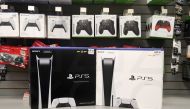 FILE PHOTO: Inside a GameStop store Sony PS5 gaming consoles are pictured in the Manhattan borough of New York City, New York, U.S., November 12, 2020. REUTERS/Carlo Allegri