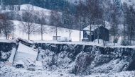 View of the damage following a deadly landslide in Ask, Gjerdrum, Norway January 2, 2021. NTB/Haakon Mosvold Larsen