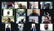 Participants during the online global symposium organised by Bazm-e-Urdu Qatar.