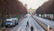 Police officers block the boulevard 'Strasse des 17. Juni' on which the New Year's Eve celebrations with thousands of people have usually taken place in previous years, during the coronavirus disease (COVID-19) outbreak, in Berlin, Germany, December 31, 2
