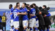 Soccer Football - Serie A - Sampdoria v Inter Milan - Stadio Comunale Luigi Ferraris, Genoa, Italy - January 6, 2021 Sampdoria players celebrate after the match REUTERS/Jennifer Lorenzini
