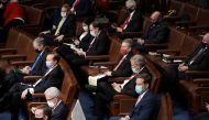 House Republicans attend a reconvened joint session of Congress to certify the Electoral College votes of the 2020 presidential election in the House chamber in Washington, U.S., January 6, 2021. Greg Nash/Pool via Reuters