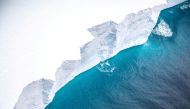 FILE PHOTO: A view of the A-68A iceberg from a Royal Air Force reconnaissance plane near South George island, November 18, 2020. UK Ministry of Defence/Handout via REUTERS
