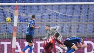 AS Roma's Gianluca Mancini scores their second goal REUTERS/Alberto Lingria