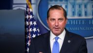 U.S. Health and Human Services (HHS) Secretary Alex Azar speaks during a news conference about the latest coronavirus disease (COVID-19) developments, in the Brady Press Briefing Room of the White House in Washington, U.S. August 23, 2020. REUTERS/Erin Sc