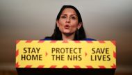 Britain's Home Secretary Priti Patel speaks at a coronavirus disease (COVID-19) related news conference at Downing Street, in London, Britain, January 12, 2021. Leon Neal/Pool via REUTERS