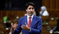 FILE PHOTO: Canada's Prime Minister Justin Trudeau speaks during Question Period in the House of Commons on Parliament Hill in Ottawa, Ontario, Canada October 21, 2020. REUTERS/Blair Gable/File Photo
