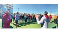 Coach Valero Rivera addressing the Qatari players during a practice session held in Alexandria, Egypt, on the eve of their IHF World Championship Group C clash against Japan. 