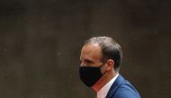 Britain's Foreign Affairs Secretary Dominic Raab arrives at BBC Broadcasting House in London, Britain December 13, 2020. Reuters/Simon Dawson/File Photo