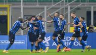 Soccer Football - Serie A - Inter Milan v Juventus - San Siro, Milan, Italy - January 17, 2021 Inter Milan's Nicolo Barella celebrates scoring their second goal with teammates REUTERS/Daniele Mascolo
