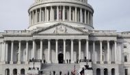 U.S. military units march in front of the U.S. Capitol as they rehearse for U.S. President-elect Joe Biden's inauguration ceremony, in Washington, U.S., January 18, 2021. J. Scott Applewhite/Pool via REUTERS
