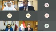 Minister of Commerce and Industry, H E Ali bin Ahmed Al Kuwari, during a virtual meeting with his Paraguayan counterpart.