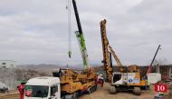 Rescuers are seen at the site where workers were trapped underground after an explosion at the gold mine under construction, in Qixia, Shandong province, China January 20, 2021. China Daily via REUTERS