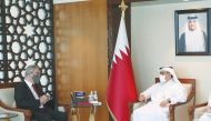 Minister of Commerce and Industry, H E Ali bin Ahmed Al Kuwari, during a meeting with Maltese Minister for Foreign and European Affairs, H E Evarist Bartolo.
