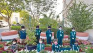 Kindergarten students of DPS-Modern Indian School taking lesson on nature during the activity.