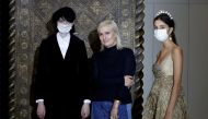 Maria Grazia Chiuri, designer for fashion house Dior, poses after an interview with Reuters ahead of the Spring/Summer 2021 Haute Couture collection presentation in a digital format in Paris, France, January 20, 2021. Picture taken January 20, 2021. REUTE