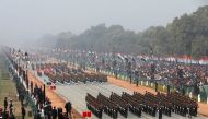 Indian soldiers march during the full dress rehearsal for the Republic Day parade in New Delhi, India, January 23, 2021. REUTERS/Adnan Abidi
