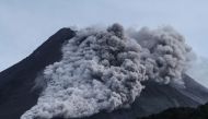 Mount Merapi volcano spews hot ash as seen from Kaliurang in Sleman, Yogyakarta, Indonesia, January 27, 2021 in this photo taken by Antara Foto. Antara Foto/Hendra Nurdiyansyah/ via REUTERS