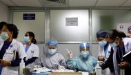 Health workers prepare to start vaccination against the coronavirus disease (COVID-19) in Kathmandu, Nepal January 27, 2021. REUTERS/Navesh Chitrakar