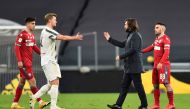 Juventus coach Andrea Pirlo with Matthijs de Ligt after the match REUTERS/Massimo Pinca
