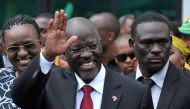 File photo: Tanzania's President elect John Magufuli salutes members of the ruling Chama Cha Mapinduzi Party (CCM) at the party's sub-head office on Lumumba road in Dar es Salaam, October 30, 2015. Reuters/Sadi Said/File Photo
