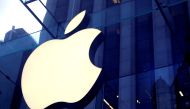 The Apple Inc logo is seen hanging at the entrance to the Apple store on 5th Avenue in Manhattan, New York, U.S., October 16, 2019. REUTERS/Mike Segar/File Photo