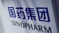 A sign of Sinopharm is seen at the 2020 China International Fair for Trade in Services (CIFTIS), following the COVID-19 outbreak, in Beijing, China September 5, 2020. REUTERS/Tingshu Wang/File Photo