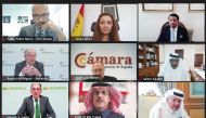 Officials and members of the Qatari-Spanish Joint Business Council during a virtual webinar held recently. 