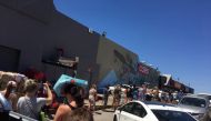 Shoppers line up outside Coles Supermarket during the COVID-19 pandemic in North Perth, Australia January 31, 2021 in this image obtained from social media. Twitch @Travisty_James via REUTERS