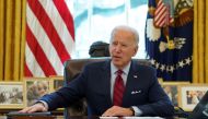 US President Joe Biden speaks before signing executive orders strengthening access to affordable healthcare at the White House in Washington, US, January 28, 2021. REUTERS/Kevin Lamarque/File Photo