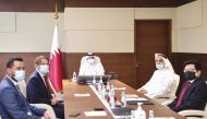 Minister of State and Chairman of QFZA, H E Ahmad bin Mohammed Al Sayed and other officials during the event.