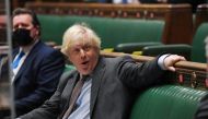 Britain's Prime Minister Boris Johnson speaks during a question period at the House of Commons in London, Britain February 3, 2021. UK Parliament/Jessica Taylor/Handout via REUTERS 