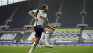 Tottenham Hotspur's Harry Kane celebrates scoring their first goal Pool via REUTERS/Matt Dunham 