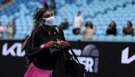 Serena Williams of the U.S. departs the court in a face mask after defeating Daria Gavrilova of Australia in the Yarra Valley Classic tennis tournament at Melbourne Park in Melbourne, Australia, February 1, 2021. Picture taken February 1, 2021. REUTERS/Lo