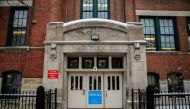 FILE PHOTO: An exterior view shows Brentano Elementary Math & Science Academy in Chicago's Logan Square neighborhood, as Chicago Public Schools suspended in-person learning after Chicago teachers Union members voted to work remotely due to concerns around