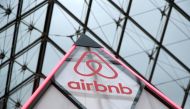 File photo: The Airbnb logo is seen on a little mini pyramid under the glass Pyramid of the Louvre museum in Paris, France, March 12, 2019. Reuters/Charles Platiau/File Photo