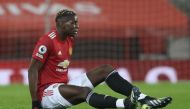February 6, 2021 Manchester United's Paul Pogba after sustaining an injury Pool via REUTERS/Martin Rickett