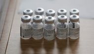 Vials of the Pfizer-BioNTech vaccine against the coronavirus disease (COVID-19) are seen during a mass vaccination rollout in Ronda, Spain February 11, 2021. REUTERS/Jon Nazca