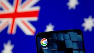 FILE PHOTO: Smartphone with Google app icon is seen in front of the Australian flag in this illustration taken January 22, 2021. REUTERS/Dado Ruvic/Illustration/File Photo
