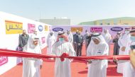 Sheikh Khalifa bin Jassim Al Thani, Sheikh Faisal bin Qassim Al Thani and other officials during the inauguration ceremony. 