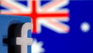 FILE PHOTO: A 3D printed facebook logo is seen in front of displayed Australia's flag in this illustration photo taken February 18, 2021. REUTERS/Dado Ruvic/Illustration/File Photo
