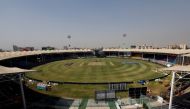 A general view of the National Stadium after Pakistan suspended flagship cricket tournament due to coronavirus disease (COVID-19) cases among teams, in Karachi, Pakistan March 4, 2021. REUTERS/Akhtar Soomro
