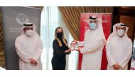 Minister of Transport and Communications, H E Jassim Saif Ahmed Al Sulaiti; CEO of Mwani Qatar, Capt. Abdullah Al Khanji, and other officials during the event.