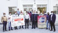 Officials and members of Galfar Toastmasters Club during the blood donation event, held recently.