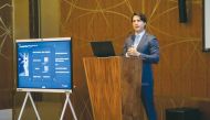 Omar Akar, Managing Director and VP of Cloud and AI Business Group at Huawei Middle East speaking during the event.