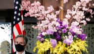 U.S. Secretary of State Antony Blinken attends a joint news conference after the 2+2 Meeting with Defense Secretary Lloyd Austin, Japan's Foreign Minister Toshimitsu Motegi and Defence Minister Nobuo Kishi at Iikura Guest House in Tokyo, Japan, March 16, 