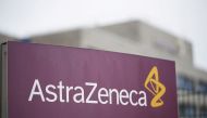 FILE PHOTO: The logo of the German branch of British-Swedish pharmaceutical company AstraZeneca is pictured in Wedel near Hamburg, Germany, March 1, 2021. REUTERS/Cathrin Mueller/File Photo

