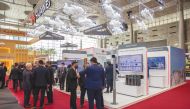 Officials and visitors at the Huawei pavilion during the ongoing Milipol Qatar 2021 in Doha. 